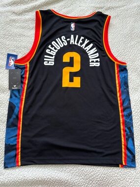 Gilgeous Alexander Black Jersey with Red and Yellow Trim